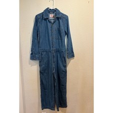 Levi's NWT Blue Medium Wash Button Front Long Sleeve Jumpsuit Size XS