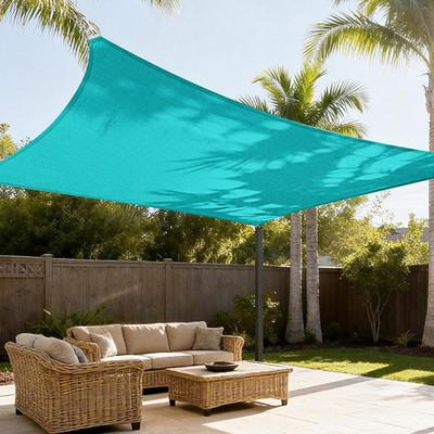 Sun Shade Sail 8'X12' Rectangle Shade Canopy Patio Cover UV Block Shade Cloth Aw