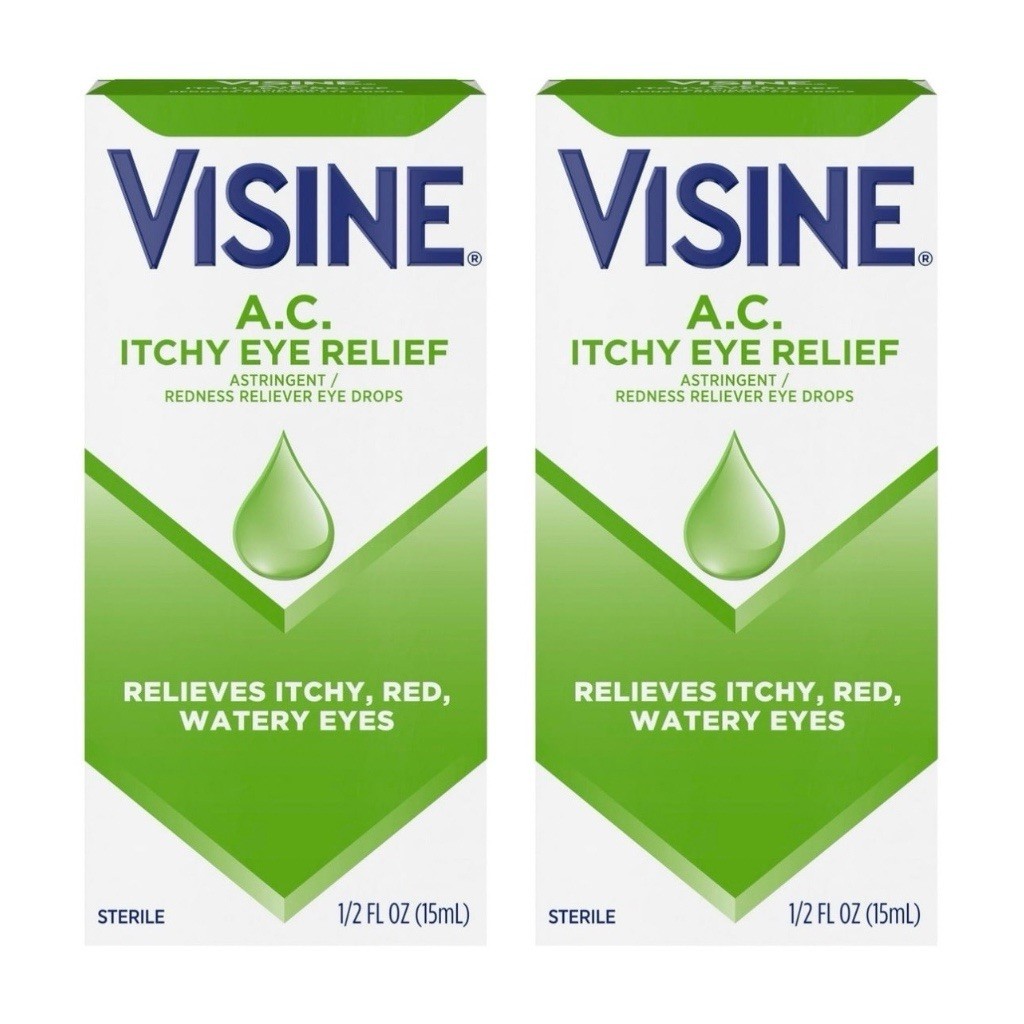 NEW 2 Pack Visine A.C. Itchy Eye Relief 1/2 fl oz EXP: 07/2027 DISCONTINUED HTF