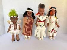 Collection of VINTAGE NATIVE AMERICAN INDIAN  DOLLS  Collectible Souvenir 1960's
