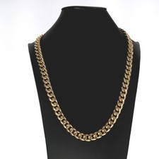 Miami Cuban Link Chain Necklace Bracelet 14k GP Stainless Steel 14mm x 31"