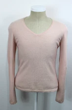 CHARTER CLUB  Women's Size L Pink V-Neck 100% Cashmere Long Sleeve Sweater
