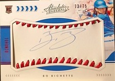 2020 Panini Absolute Bo Bichette Rookie Material Signatures Pink /75 AUTO