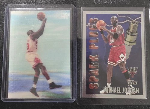 New Listing1994 Pantech 3D Michael Jordan Lenticular Promo Card And 1996 #SP2 Spark Plug