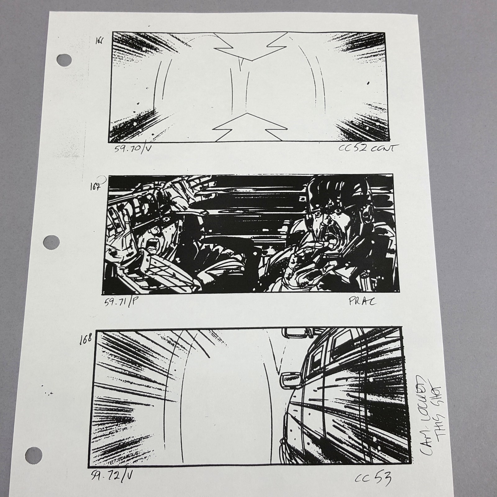 Image 19 of The Fifth Element - Production Used Storyboard, Cab Chase 166-168 , COA
