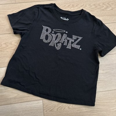 Bratz Women s Sz small (3-5) Bejeweled Rhinestone crop top Short sleeve top