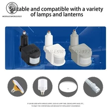 12V/24V Motion Sensor 220V/110V PIR Detector Auto Infrared LED Light Switch US