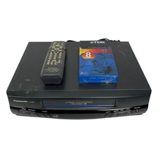 Panasonic PV-8450 BlueLine VCR 4 Head HiFi VHS Player w Remote Blank Tape Tested