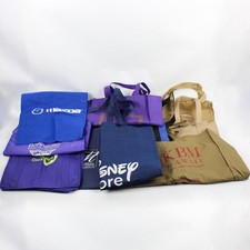 Mixed Lot of 10 Branded Tote Bags Beige Blue Purple