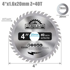 TCT Circular Saw Blade 4" Wood Saw Blades Cutting Disc 40T fits Bosch Dewalt