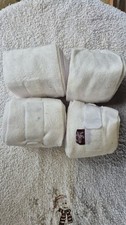 Jefferies White Fleece Excersice/travel Bandages Set Of 4