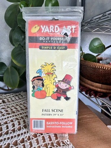 Vintage Yard Art Do-it Yourself Pattern Fall Thanksgiving Scene. From 1998 NOS