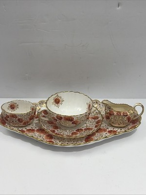 Antique 1875-1890 Spode Copeland Individual Tea Set Cup Creamer Sugar bowl Tray