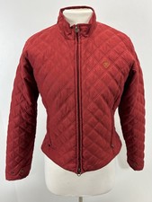 Ariat Quilted Barn Coat Jacket Womens Medium Dark Red Full Zip Horse Equestrian