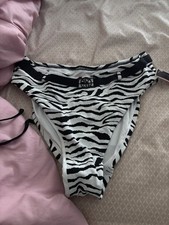 Victoria s Secret Zebra Print Bikini Bottom Black White Zebra Print