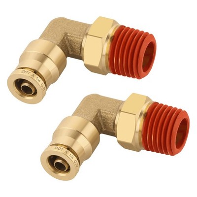 Boeray 1/4'' Quick Push to Connect Fittings Brass 90 Degree Union Swivel Elbow...