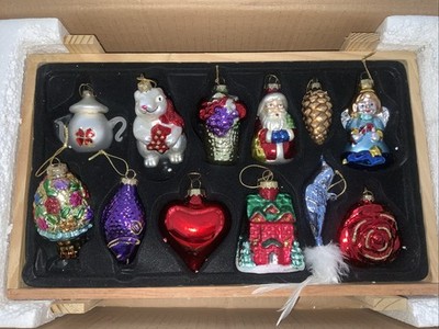 Old World  Collection Christmas Blown Glass Ornaments Set of 12