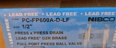 NIBCO NF99KD6 Ball Valve 1/2'' DZR Brass 250 PSI 250F Female Press W/Drain