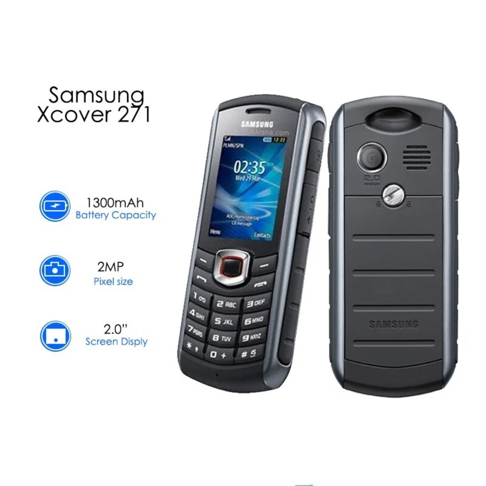 Samsung Xcover B2710 Unlocked 1300mAh 2MP GPS 2.0 Inches 3G Waterproof Cellphone - Image 2 of 4