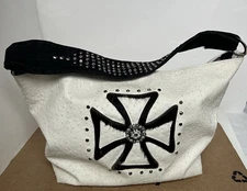 Chalky White Leather Large KES Tote Bag