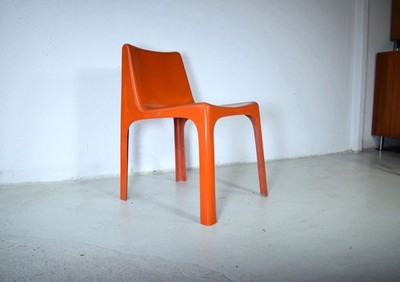 4x Italian Space Age Chair Orange Vintage Stuhl 70er Retro Sessel Lounge Tulip