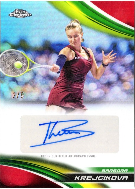 2025 Topps Chrome Tennis Barbora Krejcikova Auto II Red Refractor /5 #CA-BKA