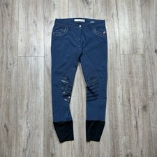 Animo Italy Knee Grip Breeches Pants Blue Women’s Size I-42 D-36