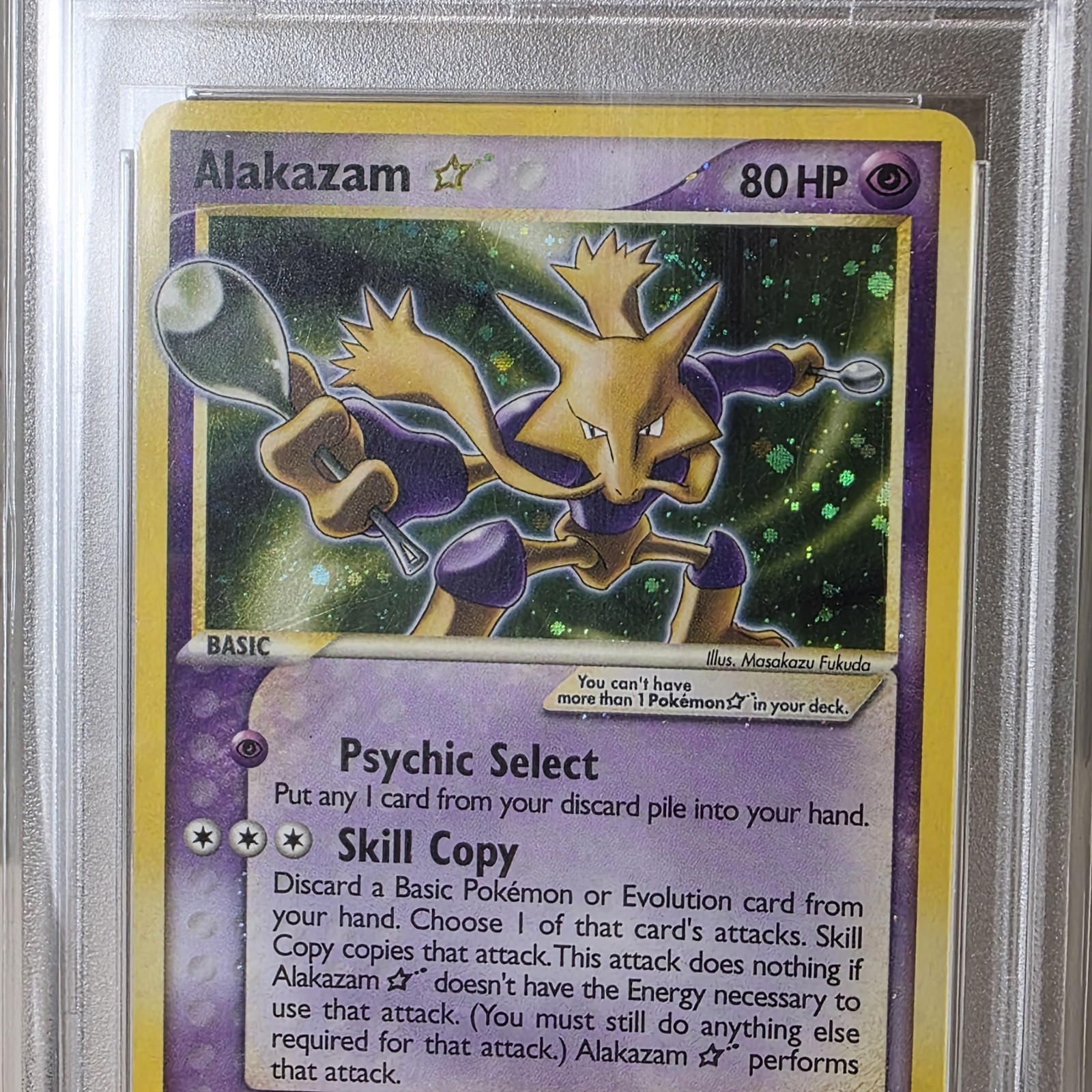 2006 Pokemon Gold Star Alakazam - Holo #99 Ex Crystal Guardians PSA 4 view 6