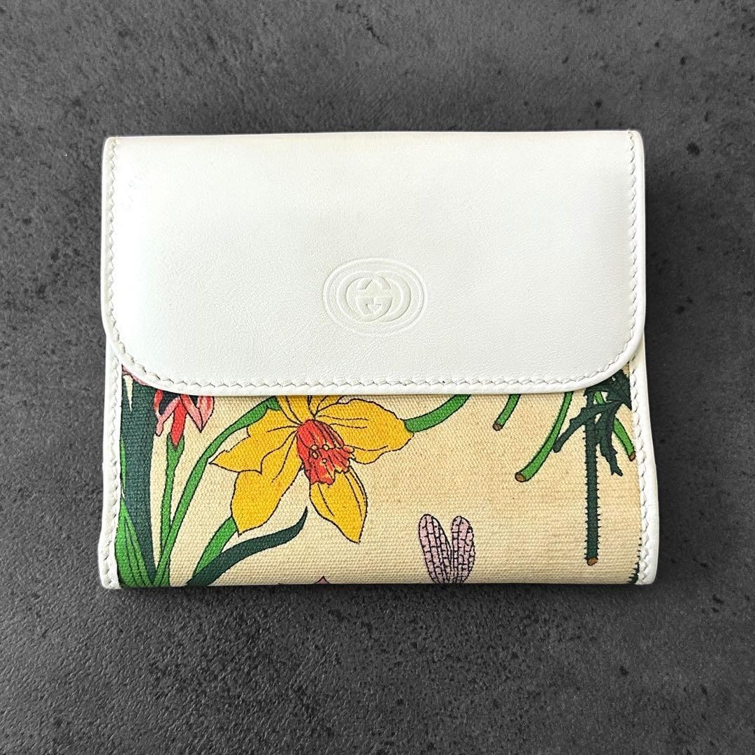 GUCCI Floral Interlocking Pattern Bifold Wallet L… - image 1