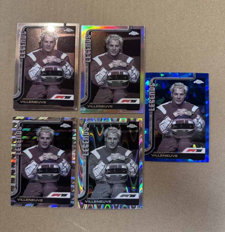 2025 Topps Chrome F1 75 Legends Jacques Villeneuve Card Lot - 5 Cards Parallels