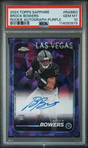 Brock Bowers Topps Chrome Sapphire Rookie Autographs #RABBO Purple
