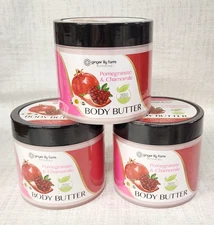 3 Ginger Lily Farms Botanicals Body Butter ~ POMERGRANATE & CHAMOMILE ~ 15.5 oz