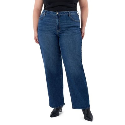 NWT Seven7 Women's High Rise Loose Straight Boyfriend Jean Dark Wash Size 22W