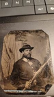 Civil War Soldier With Rifle Tintype 2-1/2 X 3