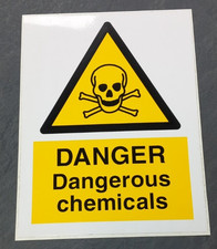 Image of Danger Sign - Dangerous Chemicals  - 200x150mm Safety Signs