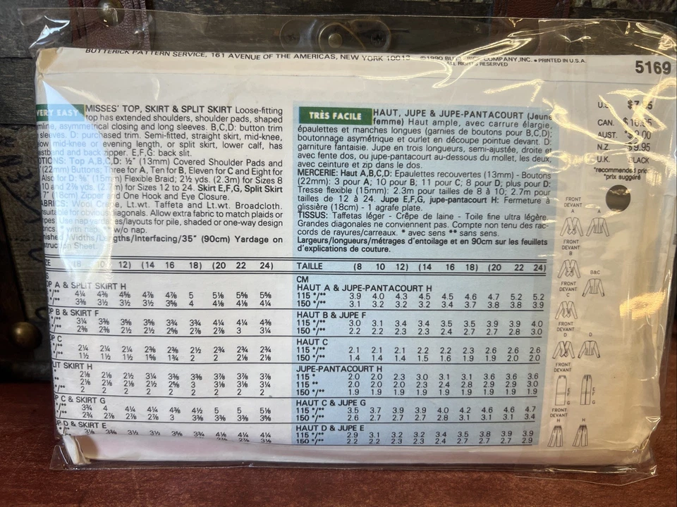 VTG Buttrick 5169 Misses fancy SUIT 20/22/24 dramatic Jacket slim skirt split - Image 2 of 2