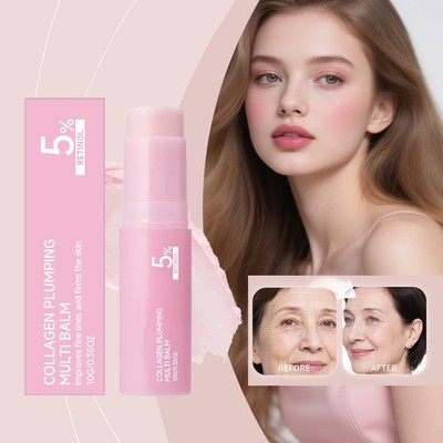 Pink Collagen Volume Multi Balm Stick, Korean Balm Stick für Gesicht mit