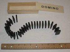 Dominoes Set 28 Wooden Dominoes In Box w/Instructions - Play, Tile Game, Kid Toy