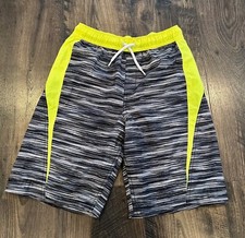  GUC Lands' End Boy's Athletic Swim Trunks Yellow Black Size:14S-16S, Slim