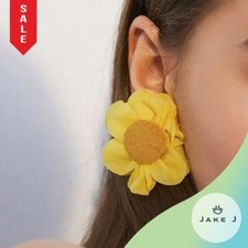 Women Earrings Beach Travel Summer Bliss Sunflower Tropical