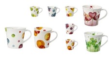 Goebel Coffee/Tea Mug Kaffeebecher Sommer Love Punkte Colori Limette Orange Herz