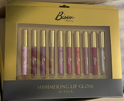 Bisou Beauty Shimmering Lip Gloss 10 Pack - Brand New ~ Beginner Makeup