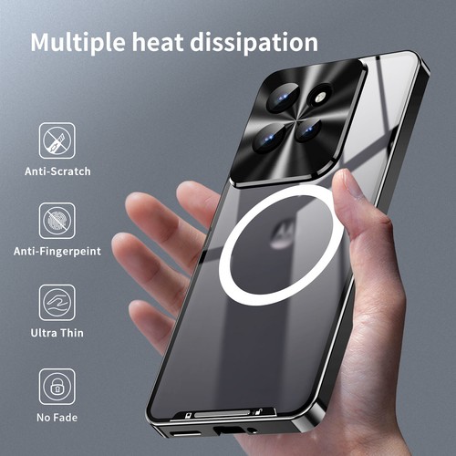 For Motorola Edge 50, Shockproof Aluminum Metal Bumper Magnetic Back Cover Case - Picture 8 of 21