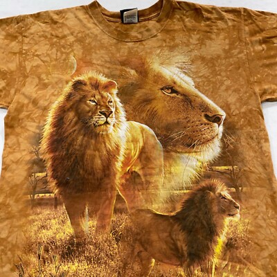 リフト LION GRAPHIC VINTAGE T-SHIRT - ivory vintage LIQUID BLUE LION TIE-DYE T-Shirt LARGE soft nature africa