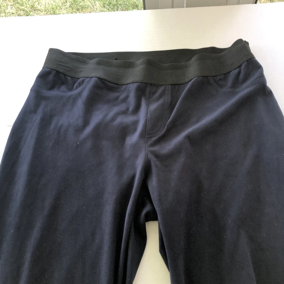 INC International Concepts Dark Blue Faux Suede Skinny Pants Pull On Sz 10 A3620 Foto 2 de 4