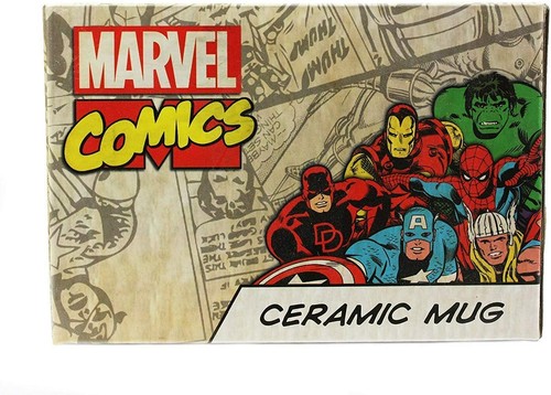 Marvel Comics Superhelden Retro Comic Buch Umschläge Keramik Becher Spiderman Hulk NEU - Bild 2 von 4