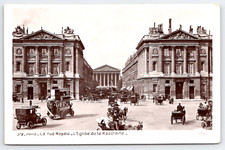 RPPC Paris France Omnibus Antique Cars Rue Royale Eglise la Madeleine Postcard