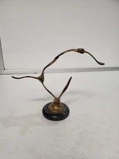 3 Birds Of Flight Mid Century Marble and Brass Statue | vintage mcm home decor