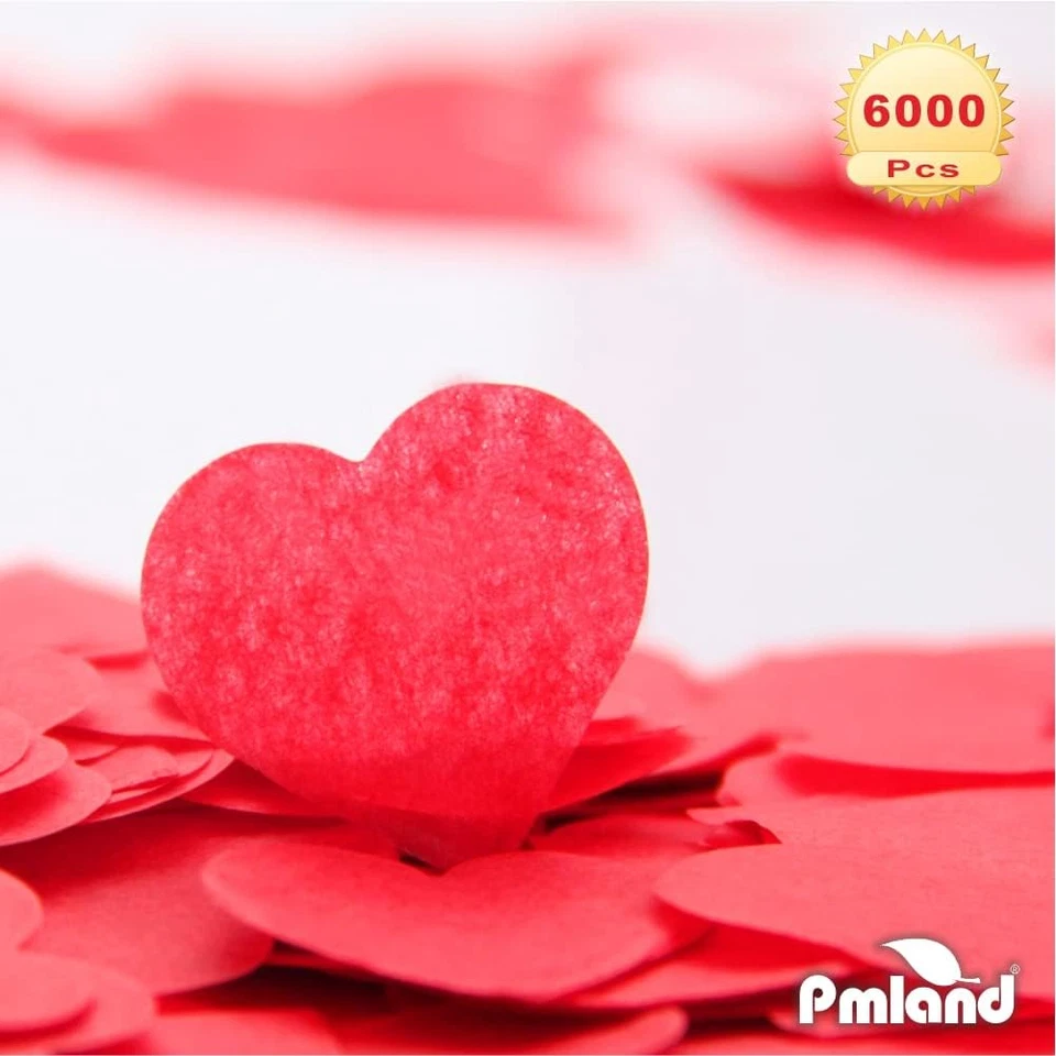 Gift Wrapping Paper Table Confetti Hearts 2.5 Cm (1 Inch) 6000 Pcs - Red - Image 3 of 4