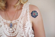 Temporary Tattoo -  Set of 2 Succulent (approx. 1.75" each)